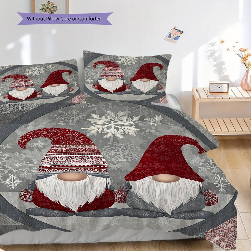 Dwarf Pattern Bedding Quilt Set Quilt Cover Pillowcase Home Decoration Birthday Gift (1 * duvet cover + 2 * pillowcase, without core)