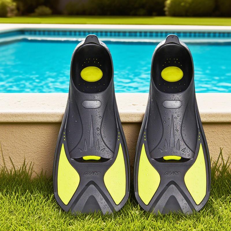 Unisex Open-Heel Snorkeling Shoes With Short Fins Swimming Diving Fishing Beach Water Sports Size 30-45