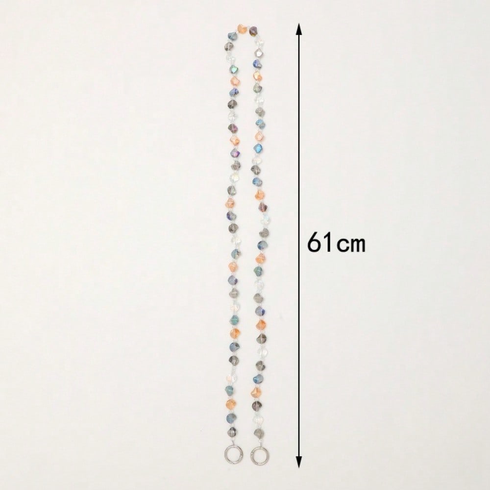 Personalized Round Messenger Chain Handmade Beaded Love Mobile Phone Lanyard Pendant Single Shoulder Strap Bag Chain