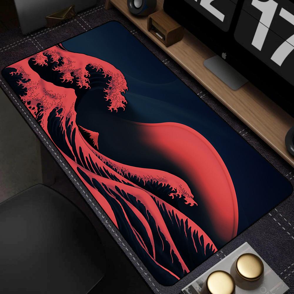 Pad NonSlip Carpet Natural Rubber Big Mouse Mats x Mouse Pad Gamer Black Great Wave Art Mousepad XXL Mechanical Keyboard