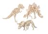 Dinosaur Skeleton Model Wooden Assembly and Triceratops Toy, Kit, 3-Piece Set Tyrannosaurus, Stegosaurus,