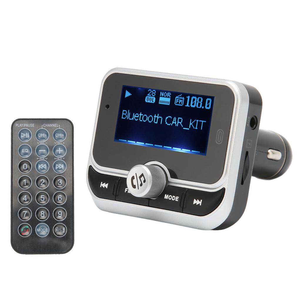 Trasmettitore FM Bluetooth Doppio USB 76MHz-108MHz Adattatore Radio Bluetooth Caricabatterie per Auto con Schermo da 1,8 Pollici