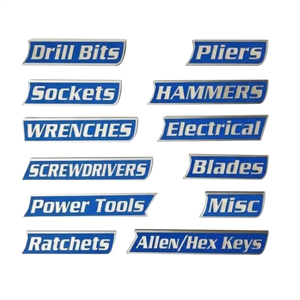 Magnetic Toolbox Labels 3D-Printed 12-Piece Strong Magnetic Tool Drawer Labels Organize Accessories For Organization Identifying