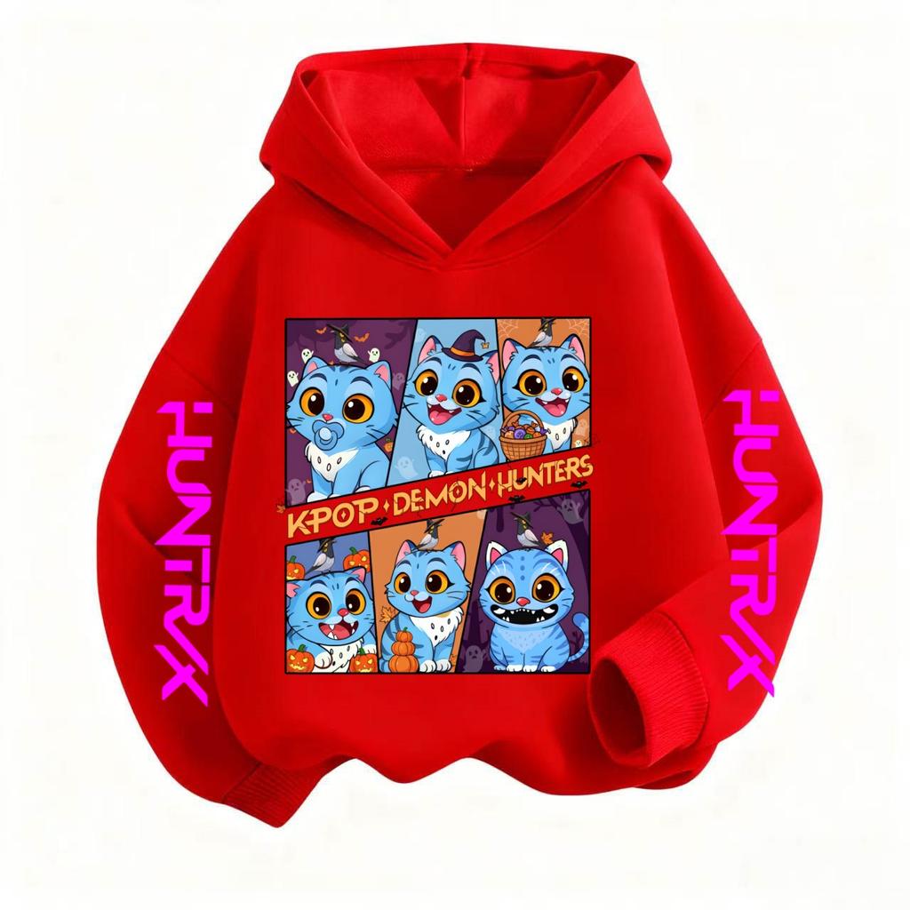 Halloween Popular Demon Hunter Cartoon Printed Children's New Fashionable Long Sleeved Sports Hoodie for Boys and Girls to Wear Every Day