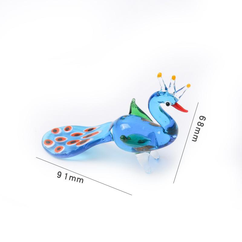 Creative Handmade Miniature Glass Peacocks Hedgehog Birds Animal Ornaments Home Study Bedroom Tabletop Decoration Gift 2026 New