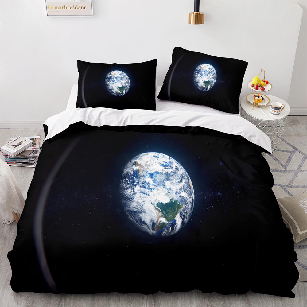 Earth Beding Set Single Twin Ful Quen King-Sized Dimensionsd Dimensions Universe Planet Bed Linen Set Aldult Kid Bedrom thre-piece suits 3D Pri