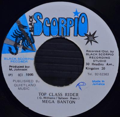 7-Zoll-Schallplatte MEGA BANTON - Top Class Rider NONE Black Scorpio 1995 Jamaika Reggae, Ska & Dub Gebraucht