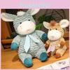 Adorable Brown Blue And Green Plush Donkey Stuffed Animal Soft Toy For Kids Gift