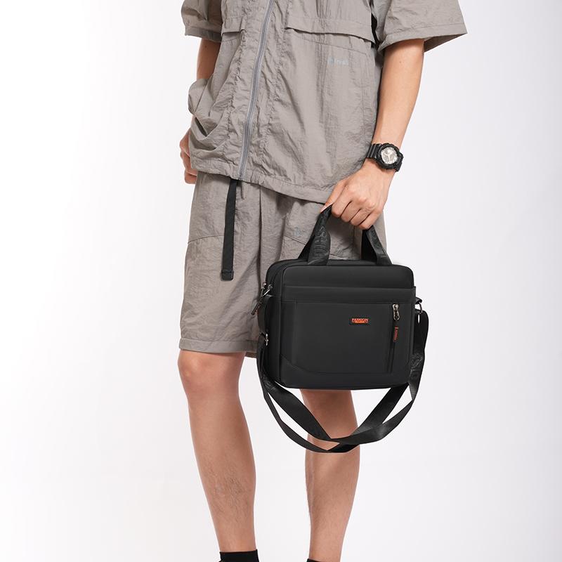Multi-functional Outgoing Shoulder Bag Men's Commuter Portable Flat-panel Briefcase Business Crossbody Bag
