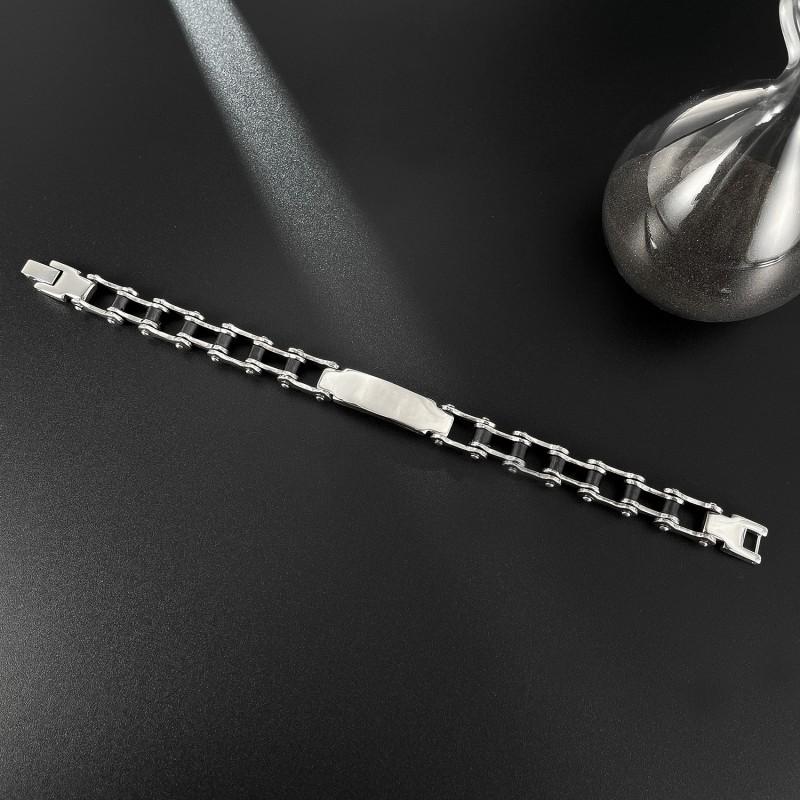 Men's Stainless Steel Fashionable Simple Personalized Smooth Hollow Motorcycle Chain Titanium Bracelet