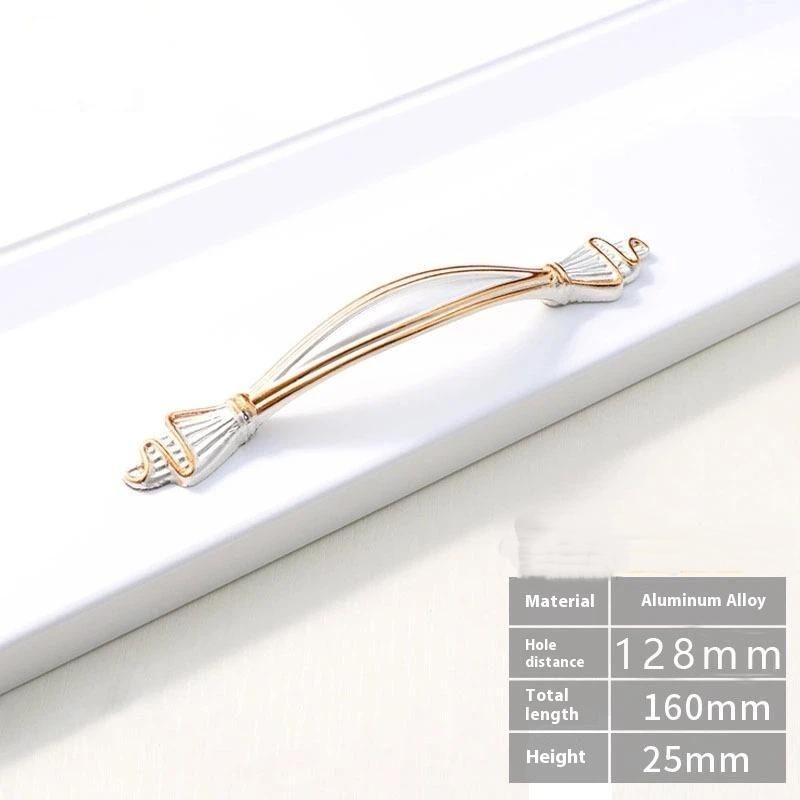 Modern Nordic Cabinet Handles White Amber Aluminum Alloy Black Drawer Pulls For Furniture Door Knocker