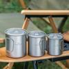 Boundless Voyage Titanium Camping Mug with Lid Stackable Cup Travel Tableware for Backpacking, Hiking, Home Use
