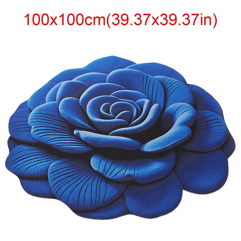 Special-shaped Flower Carpet Soft Non-slip Bathroom Floor Mat Absorbent 60x60cm/100x100cm Peony Floor Mat