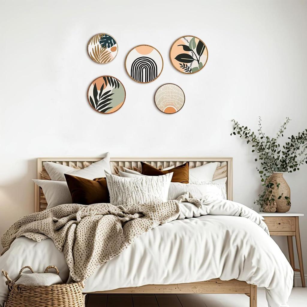 5pcs Wooden Wall Art Decoration Wall Hanging Wall Farmhouse Geometric Hanging Decoration Home Furnishings Craft Pendant