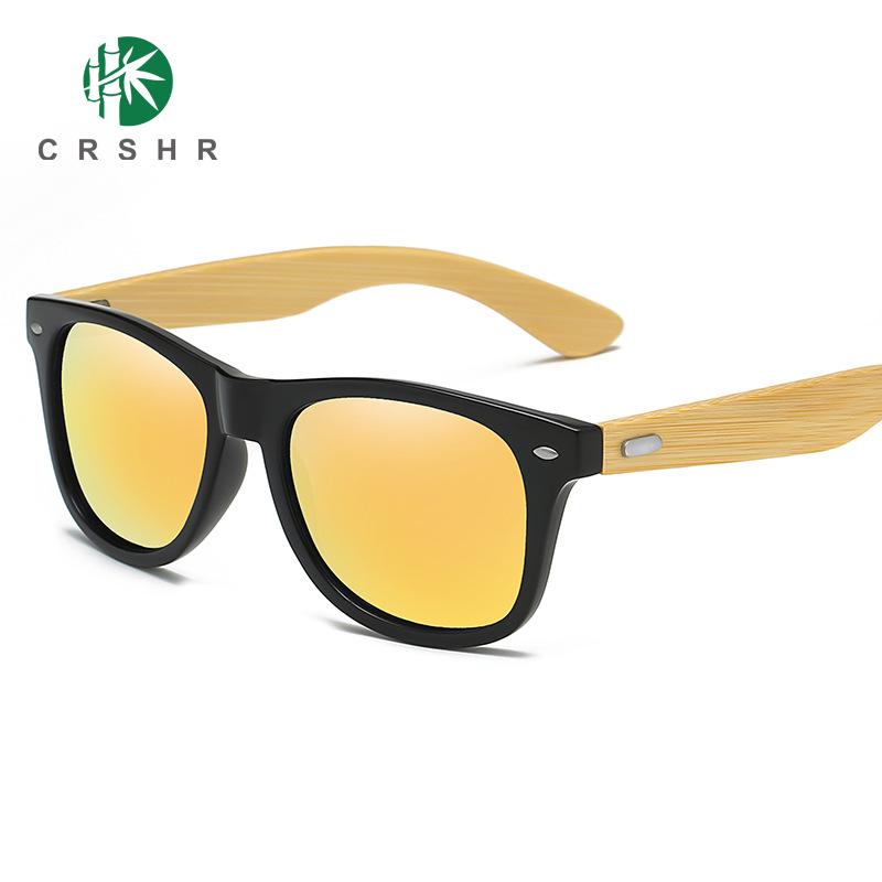 Retro Polaryzacyjne Okulary Bambusowe z Bambusowymi Zausznikami Mao - Unisex Styl Europejski i Amerykański