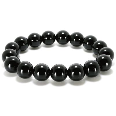 [Usaya] Certified AAA Black Quartz Morion Bracelet, Approx. 12mm