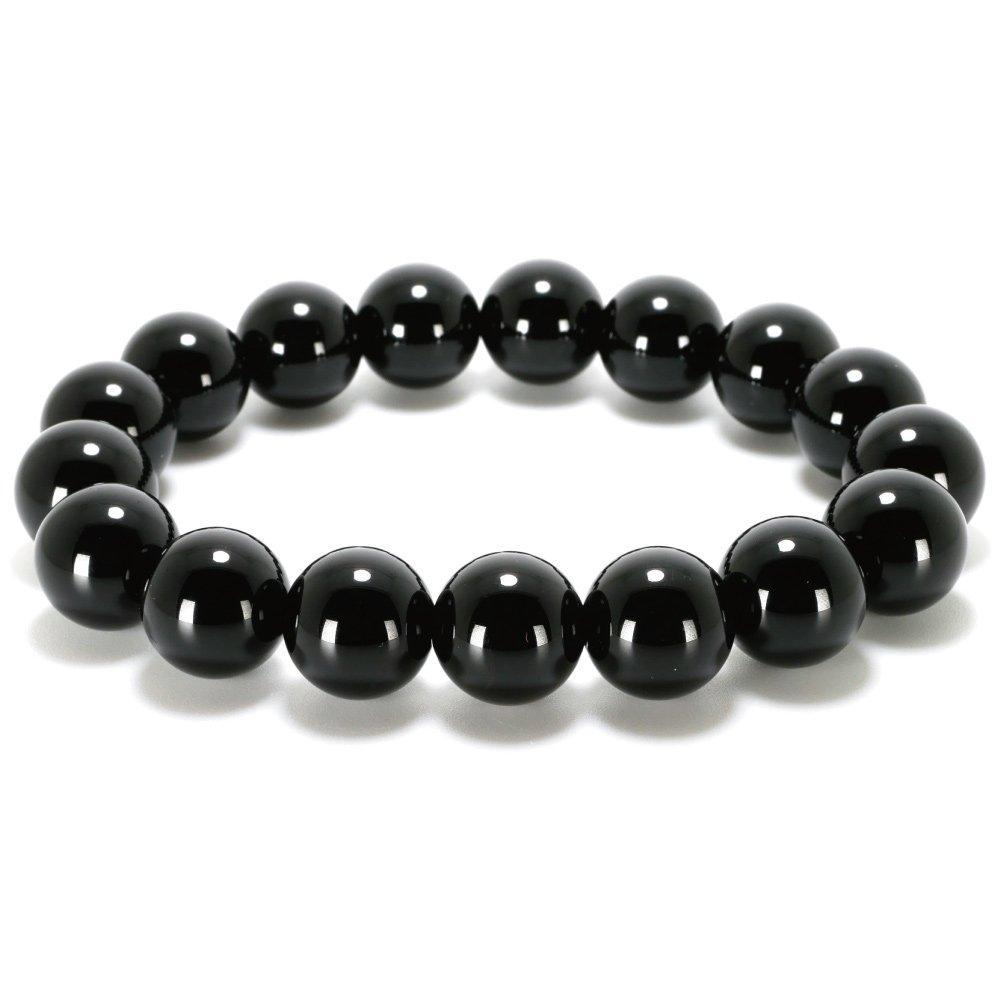 [Usaya] Certified AAA Black Quartz Morion Bracelet, Approx. 12mm