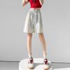 Ice silk quick-drying shorts women's summer new high-waisted loose-fitting outer wear casual wide-leg pants sports