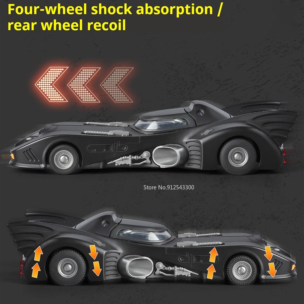 1:32 Scale Batmobile Model Car Toy Sound Light Shock Absorption Classic Movie Supercar Models Metal Diecast Gifts for Kids