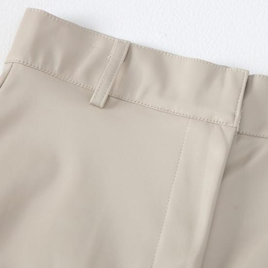 Faux Leather Maxi Skirt Solid Color High Waist Slit Hem Maxi Skirt Windproof Velvet Lining Straight Fit Long Skirt