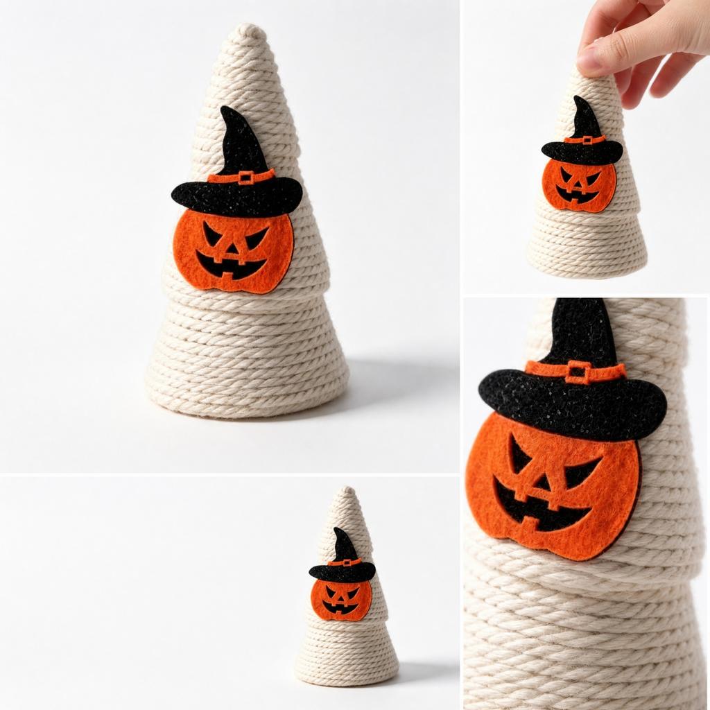 Yarn Knitted Witch Hat Decorations for Halloween Costume Party Favors
