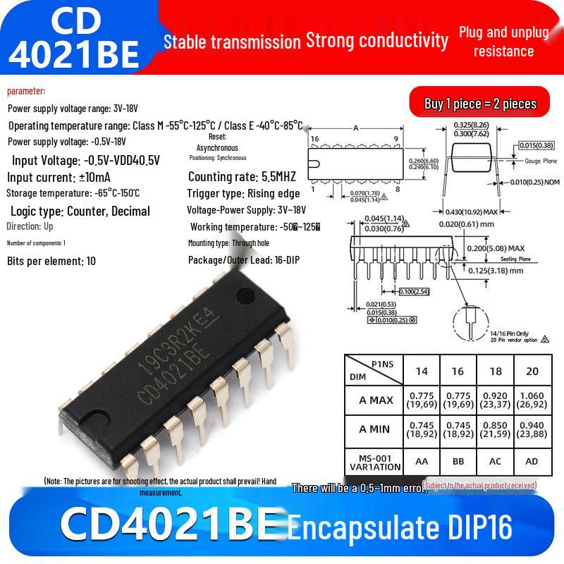 CD4017BE & CD4000 Series IC Chips (CD4001/11/66/82/106/4051/52/69/21/50/81)