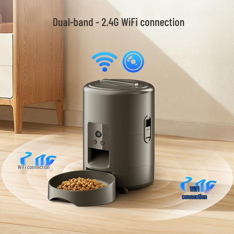 Intelligenter Futterautomat für Haustiere mit Videotaste und WLAN für Katzen und Hunde