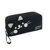 Black White Cat Print Handheld Pencil Case, Large Capacity Student Stationery Pouch, Portable School Pen Bag