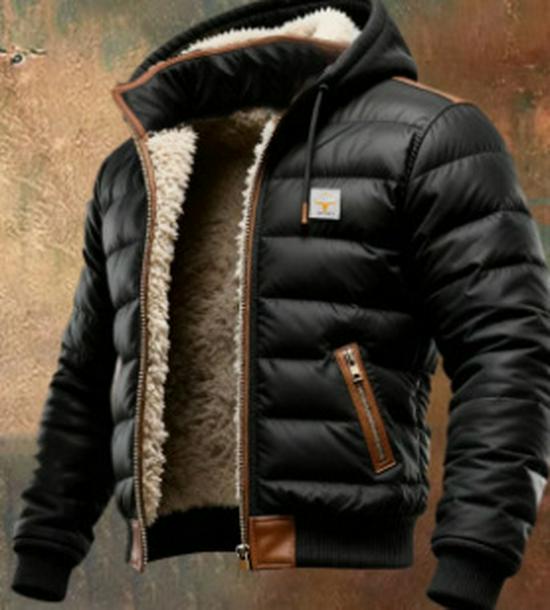 European and American Plus Velvet Hooded Jacket for Autumn and Winter