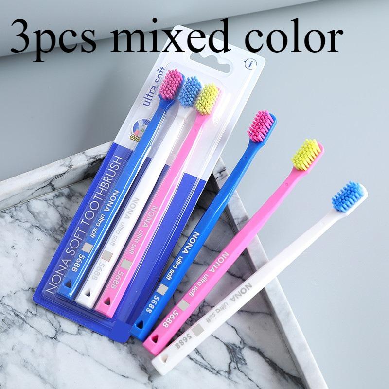 

Pack of 3 Ultra-soft Microfiber toothbrush high density manual toothbrush gum care homeuse Oral Cleaning Brushes