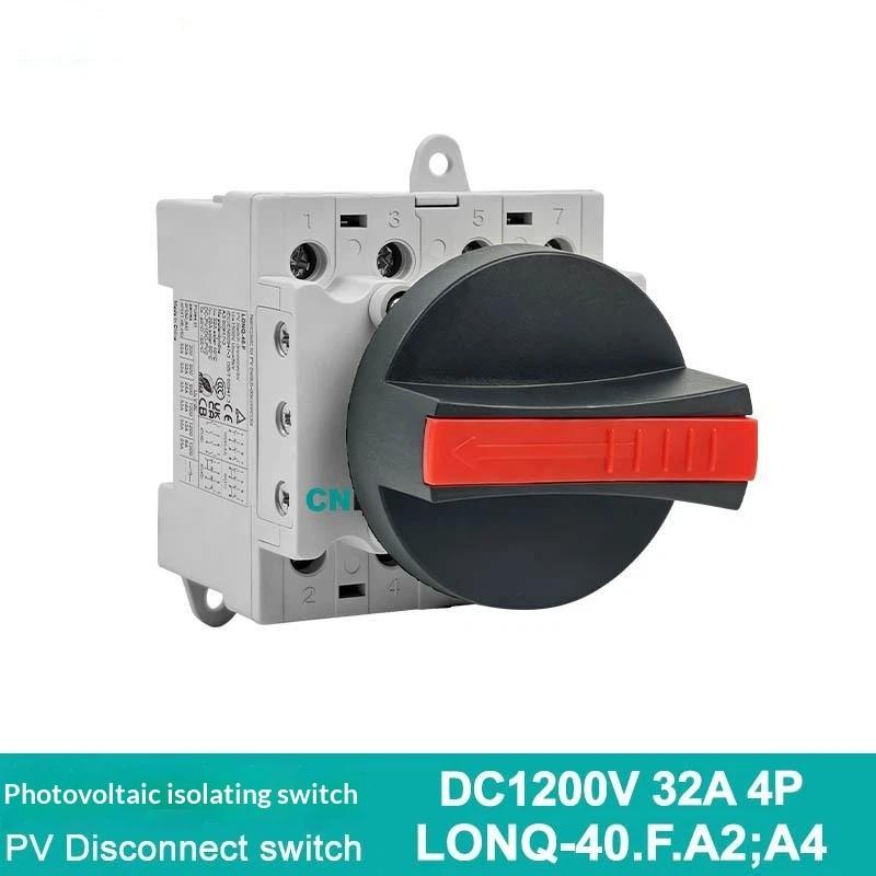 4P Din-Rail Mount Dc Isolator Rotary Switch 32A Dc 1200V Rotating Handle Disconnect Switch For Pv Distribution Box