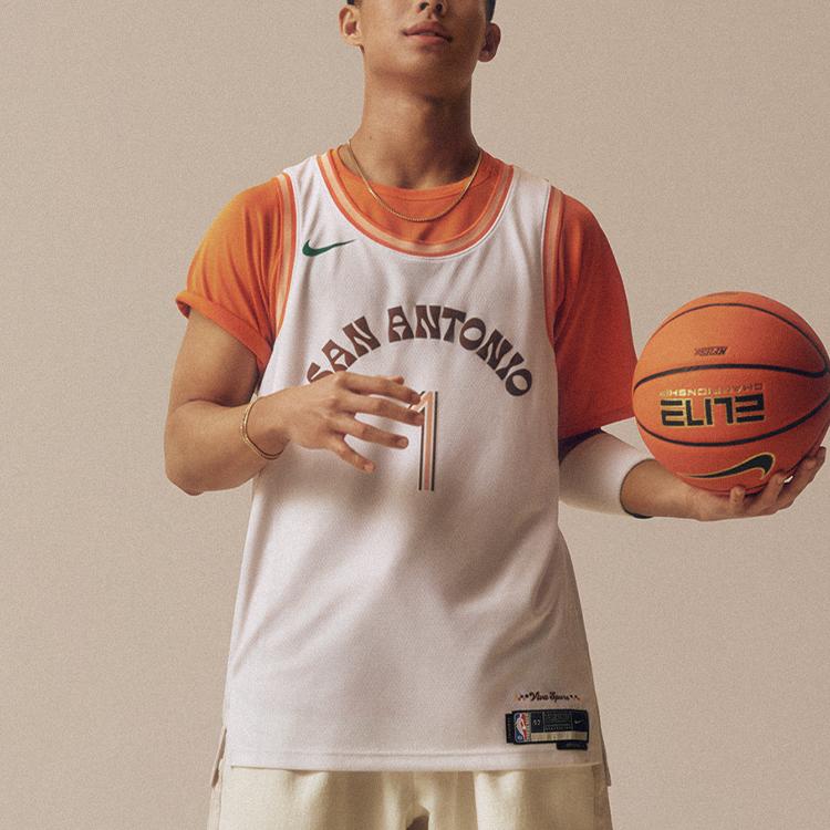 Nike Dri-FIT NBA Wembanyama 1 Spurs 23-24 City Edition SW Jersey Basketball Comfortable Crew Neck Sleeveless Tank Men Jersey White DX8519-102