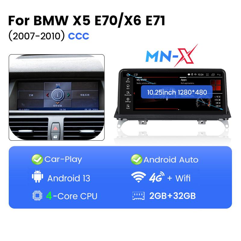 All in one For BMW E70 x5 x6 e71 CCC System Car Radio Multimedia Player BT WIFI 4G LTE GPS For Wireless Carplay Android Auto
