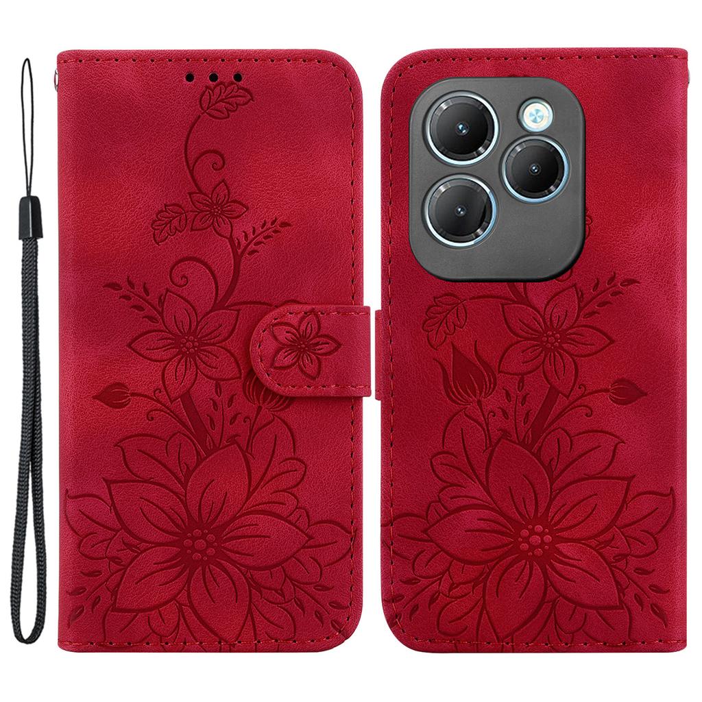 For Infinix Hot 40/40 Pro Case Card Slots PU Leather Wallet Phone Cover Flower Imprinted