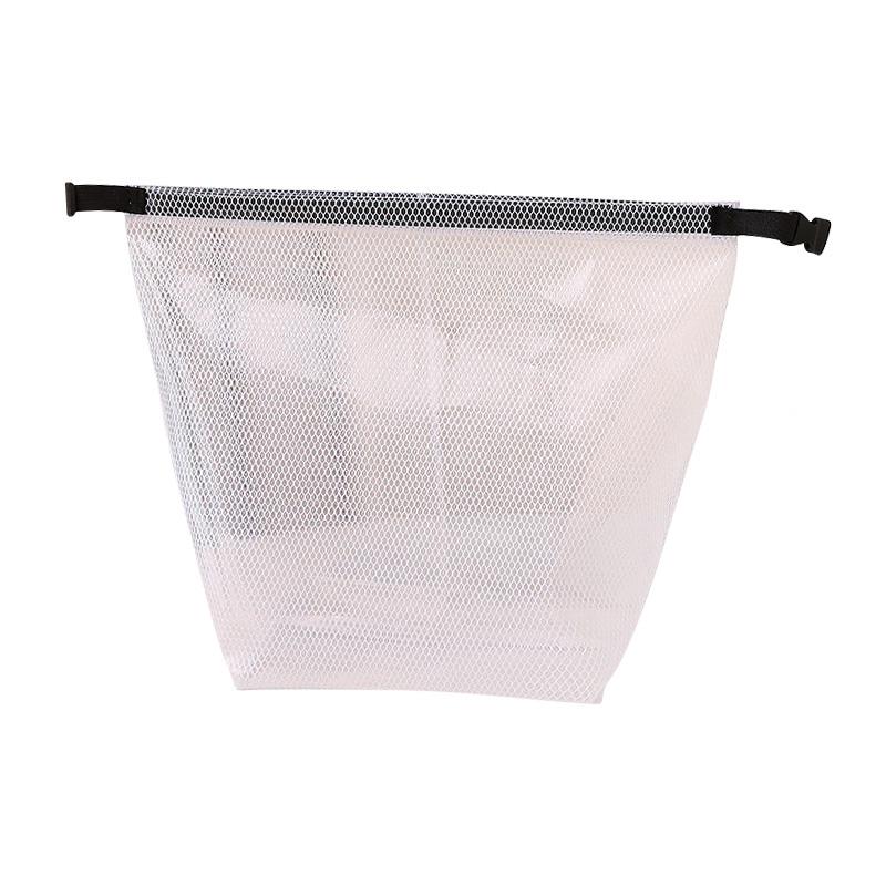 

Large Capacity Waterproof Storage Bag Portable Travel Handbag Storage Bag for Makeup Toiletries Clothes Transparent Mesh Pouch 27x11.5x24.5cm белый