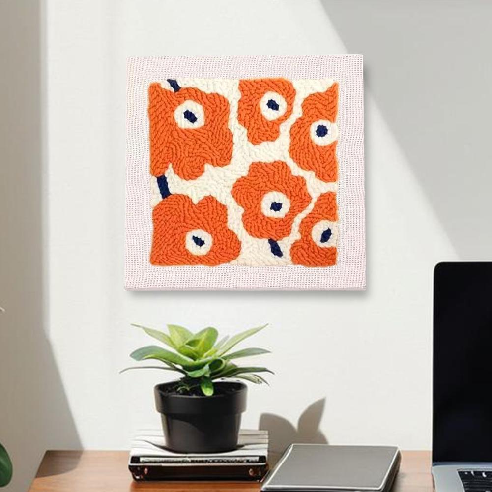 DIY Embroidery Kits For Beginner Craft Punch Needle Set Rug for Starter Kits with Stamped Flower Pattern Needle Felting Supplies