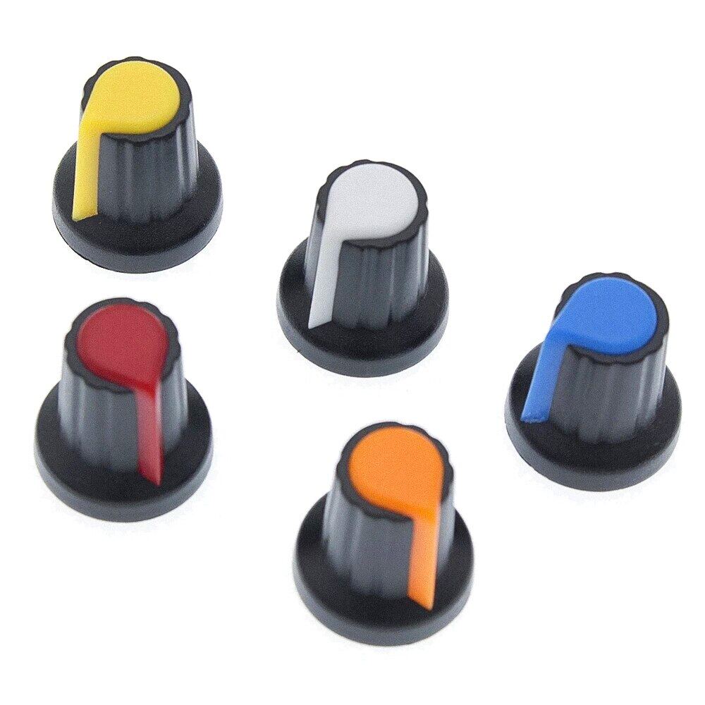 10PCS/lot WH148 potentiometer knob cap(copper core) 15X17mm 6mm Shaft Hole AG2 Yellow Orange Blue White Red