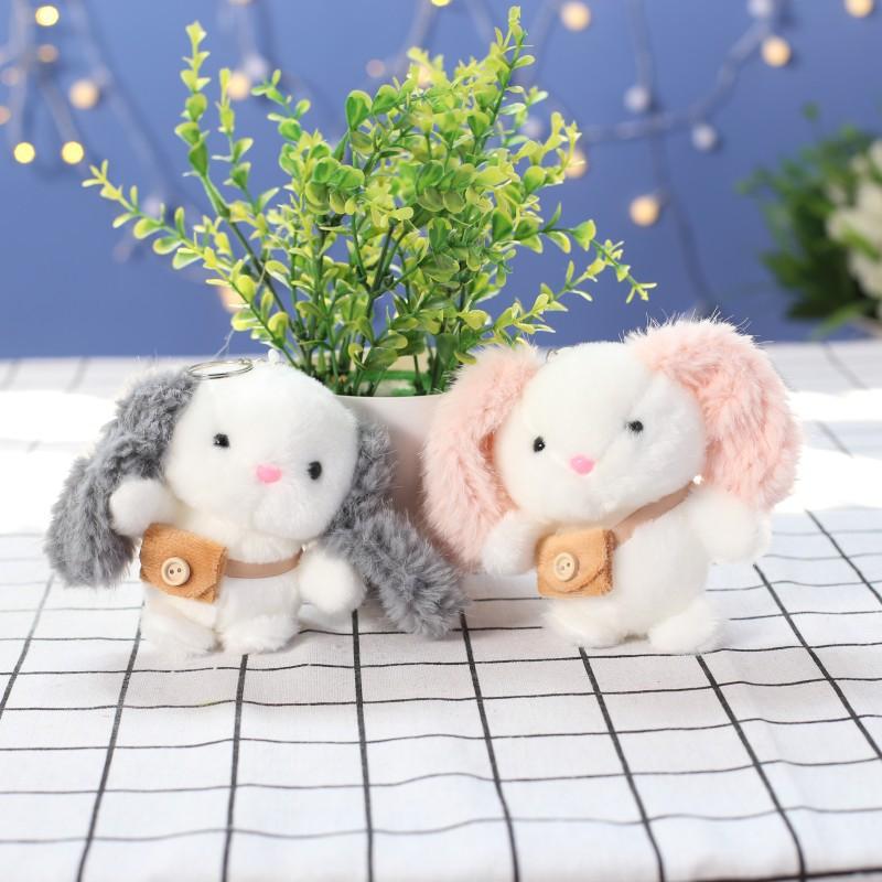 Plush Love Backpack Rabbit Female Car Keychain Pendant School Bag Ornament Doll Girl Heart Cartoon Cute