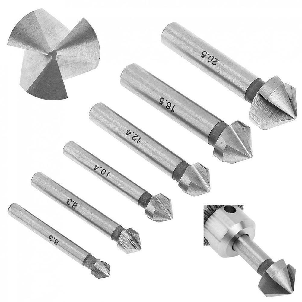 Countersink Drill Bit Rustproof Set 3 Flutes 6 Pcs