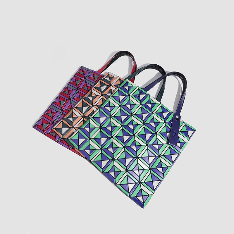 Modna Sześciokomorowa Japońska Torba na Ramię do Pracy, na Zakupy, o Dużej Pojemności, z Blokami Kolorów, Personalizowana Torebka