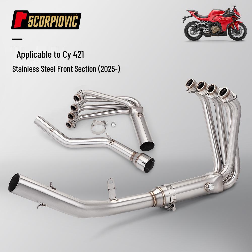 

QJ Sai 421 Motorcycle Moped Exhaust System: Full Front & Rear Pipe Set 2025