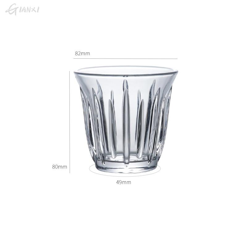 Vertical Grain Coffee Cup Transparent Tempered Glass Cup INS Style Retro French Latte Cups Milk Juice Glasses Drinkware