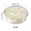 Round Snack Tray with Lid and Handle-Portable 9/6 Ccells Food Storage Box with 360 ° Swivel and Clear Window Cover for Travel