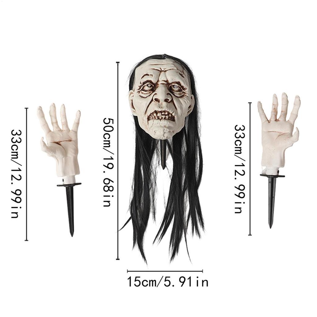 Outdoor Rising From Ground Breaking Skeleton Light Props Spooky Decoration for Yard Lawn Patio Festival Party Haunted House