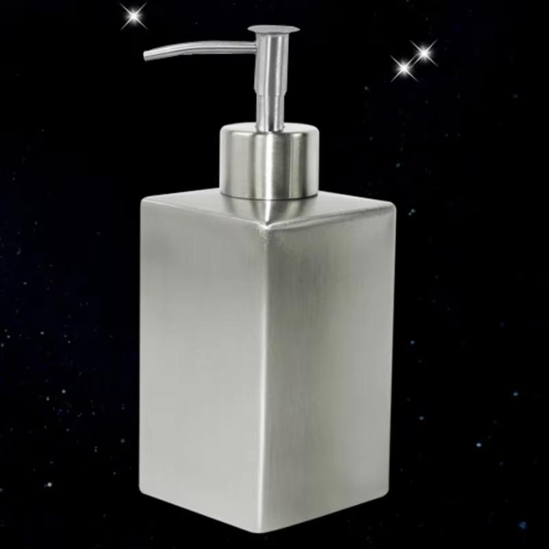 Stainless Steel Round Empty Lotion Soap Dispenser Bottle, 350ml Soap Dispenser Great For Essential Oils, Lotions, Liquid Soaps