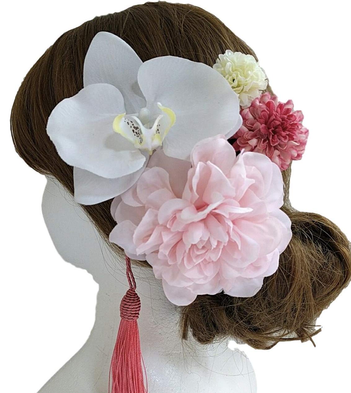 

Flower Hair Accessory Set (5 pieces) - Perfect for Traditional Japanese Attire, Weddings, Coming-of-Age Ceremonies, Graduations, and Other Occasions