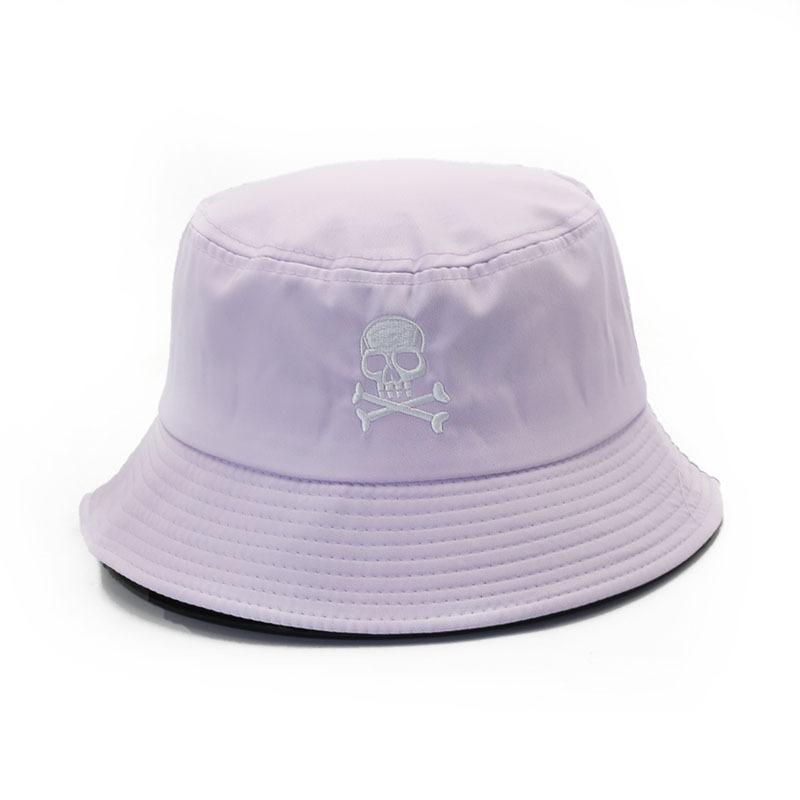 New Skull Embroidered Bucket Hat Men and Women Casual Sunshade Basin Hat Street Halloween Hat