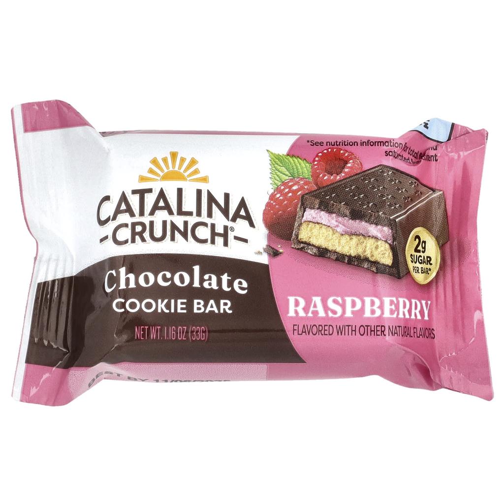 Catalina Crunch, Chocolate Cookie Bar, Raspberry, 4 bars, 1.16 oz (33 g) each