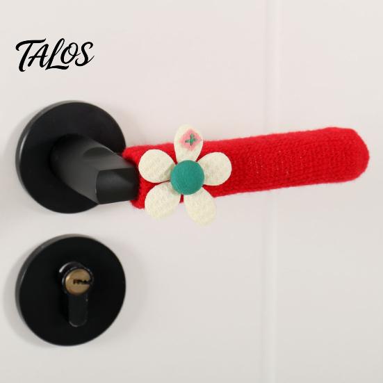 Cute Flower Design Handle Grips Knitted Doorknob Covers, Thick Anti‑Slip Furniture Feet Protector Sleeves, Door Protectors Cushion Pads, Floor