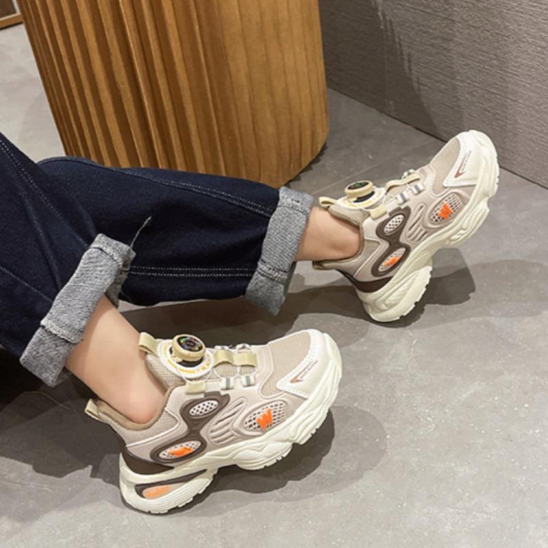 Children's Soft-soled Sports Shoes Girls' Fashionable Dad Shoes Double Mesh Running Shoes Student Casual Shoes